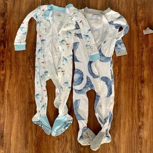 2 pack burts bees zipper footed pj